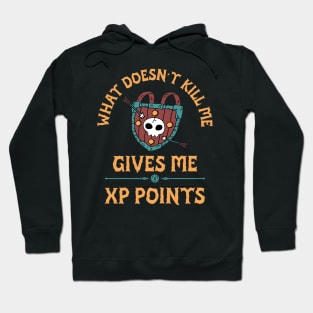 DnD What doesnt kill me gives me xp points Dungeons and Dragons shield funny Hoodie